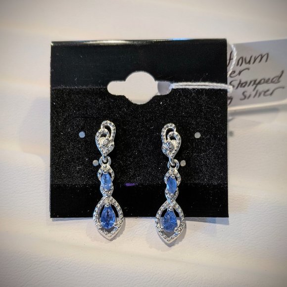 Jewelry - Burmese Blue Sapphire & Cambodian Zircon Earrings